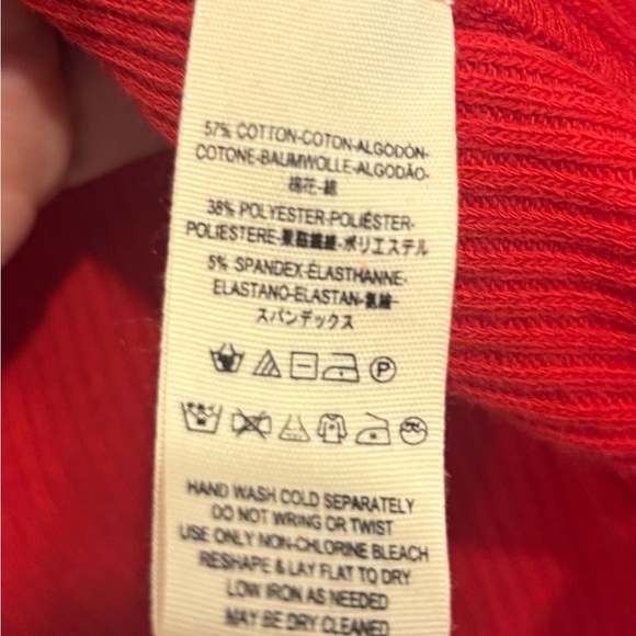 Free People “Love Struck” Ruffle Turtleneck Top in bold red Size Small - Picture 7 of 7